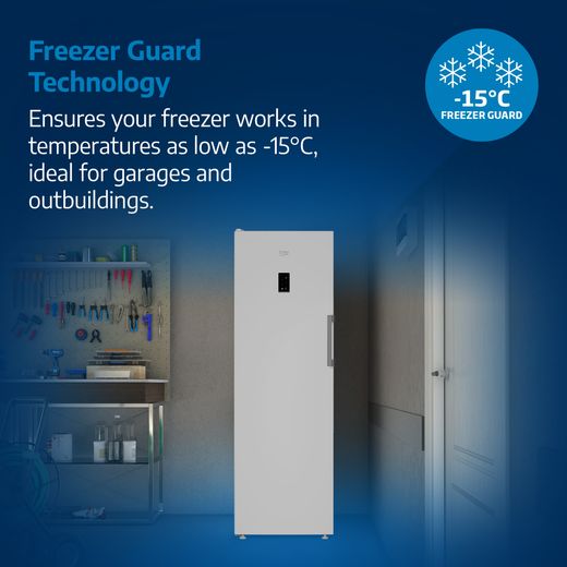 Beko CNA4686VPS 186cm 70/30 Frost Free Fridge Freezer - Stainless Steel - Annotation - Freezer Guard Technology